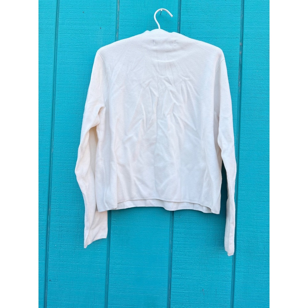 MNG Mango Womens White Mock Neck Long Sleeve Fine Knit Sweater Size M - Picture 6 of 8